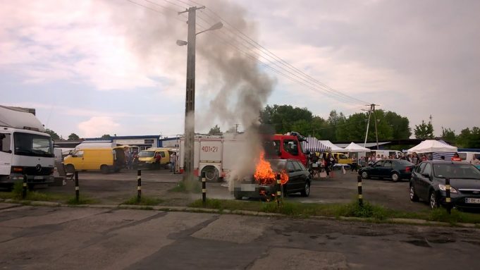 Płonął samochód