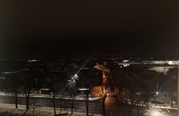 Bełchatów, noc, miasto, ulica, zima, 2026